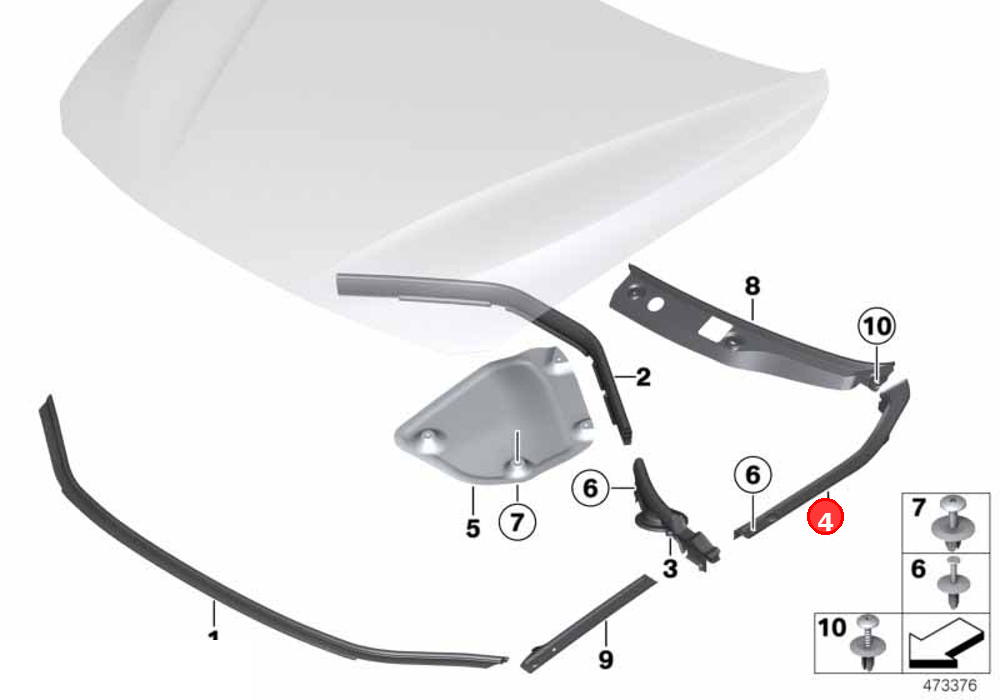 Sealing side panel, left OE 51767264273