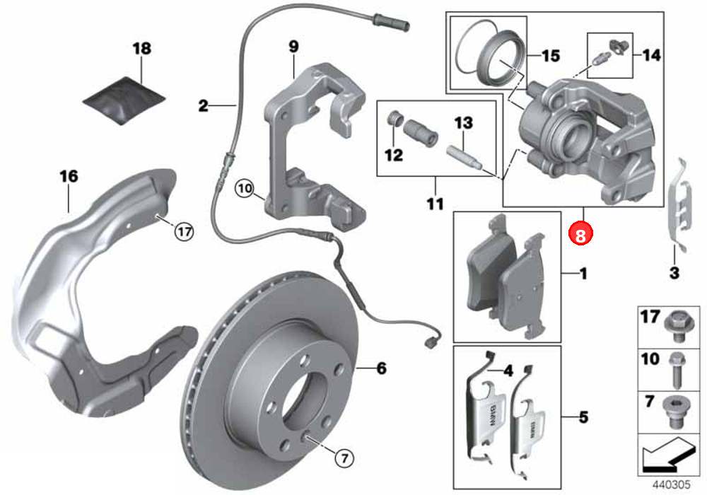 Caliper housing left OE 34116857687