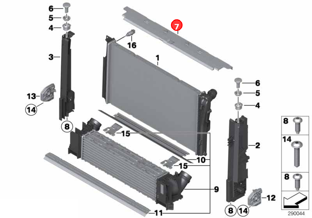 Upper sealing OE 17117600543