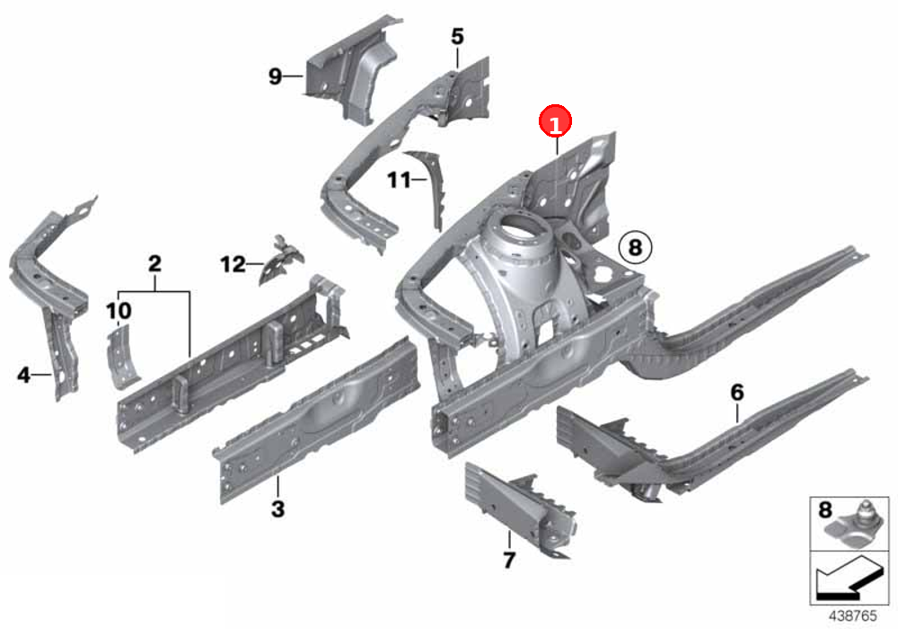 Front left wheelhouse OE 41007416343