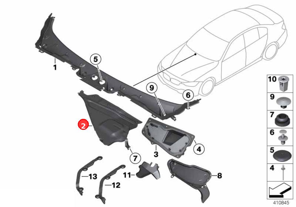 Right apron cover OE 51717405639