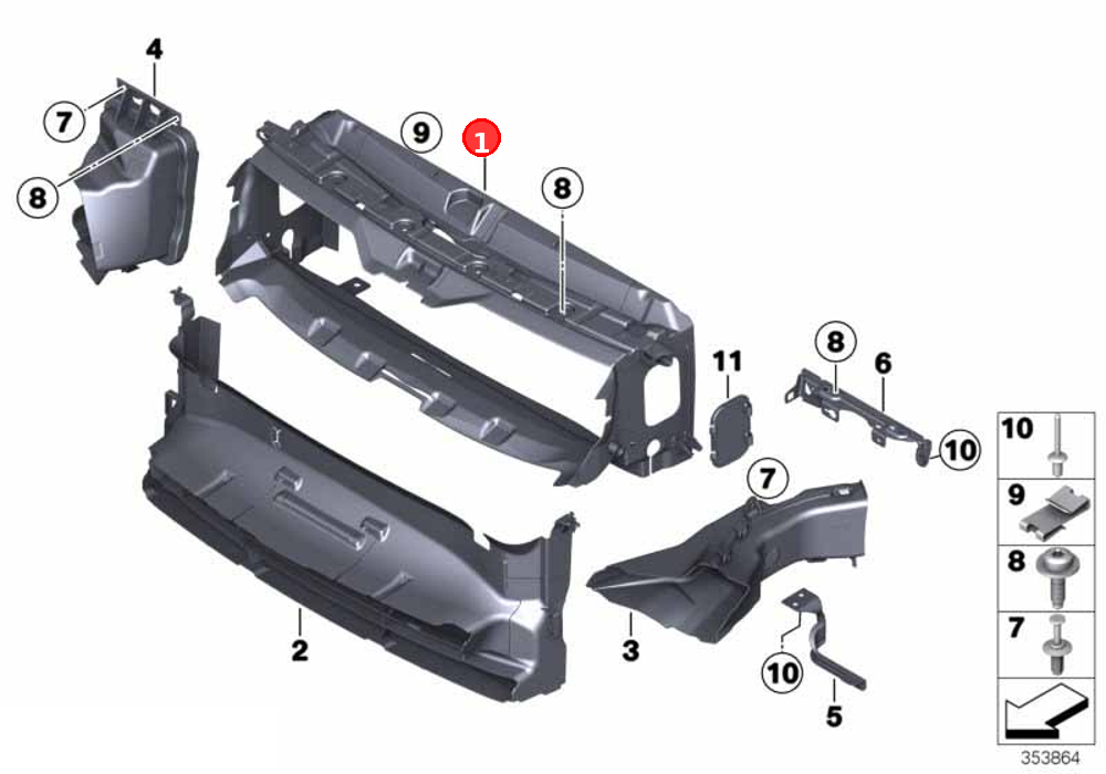 Air duct, radiator OE 51747255413