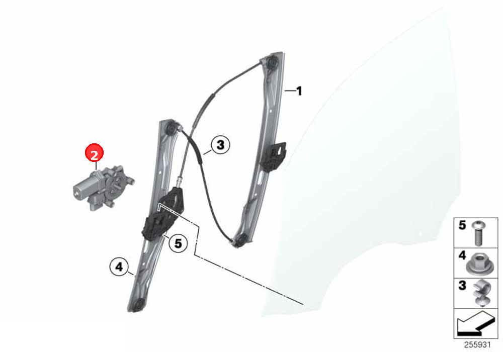 Drive for window lifter, front left OE 67627406633