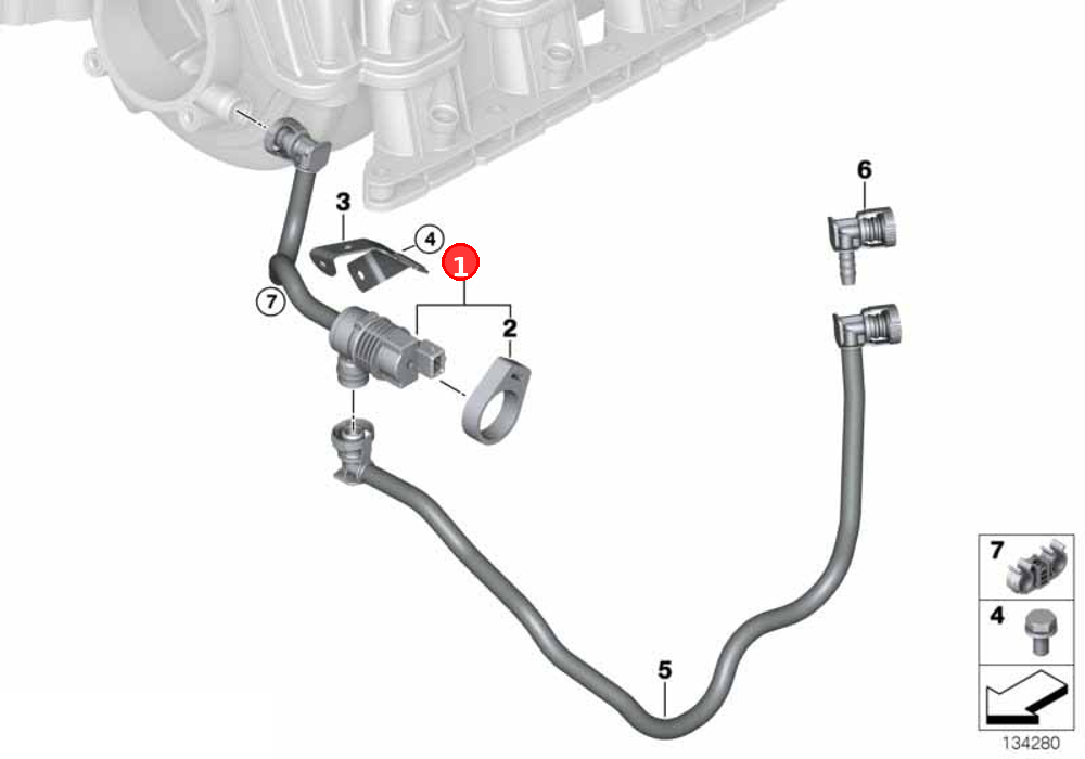 Fuel tank ventilation valve with pipe OE 13907618647