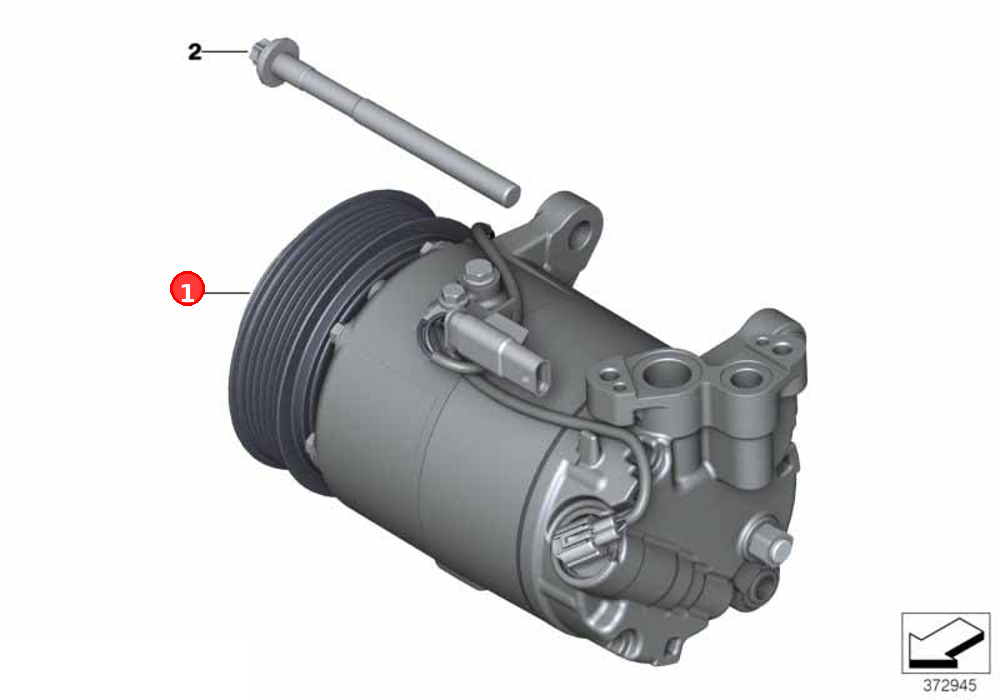 A/C compressor with magnetic coupling OE 64529890655
