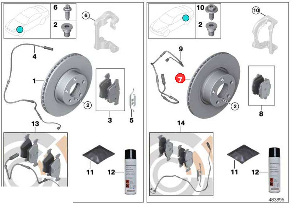 Brake disc, lightweight, ventilated OE 34216775287