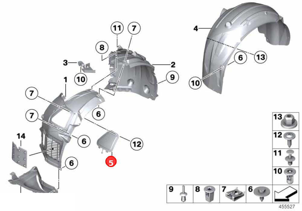 Cover right OE 51717187044