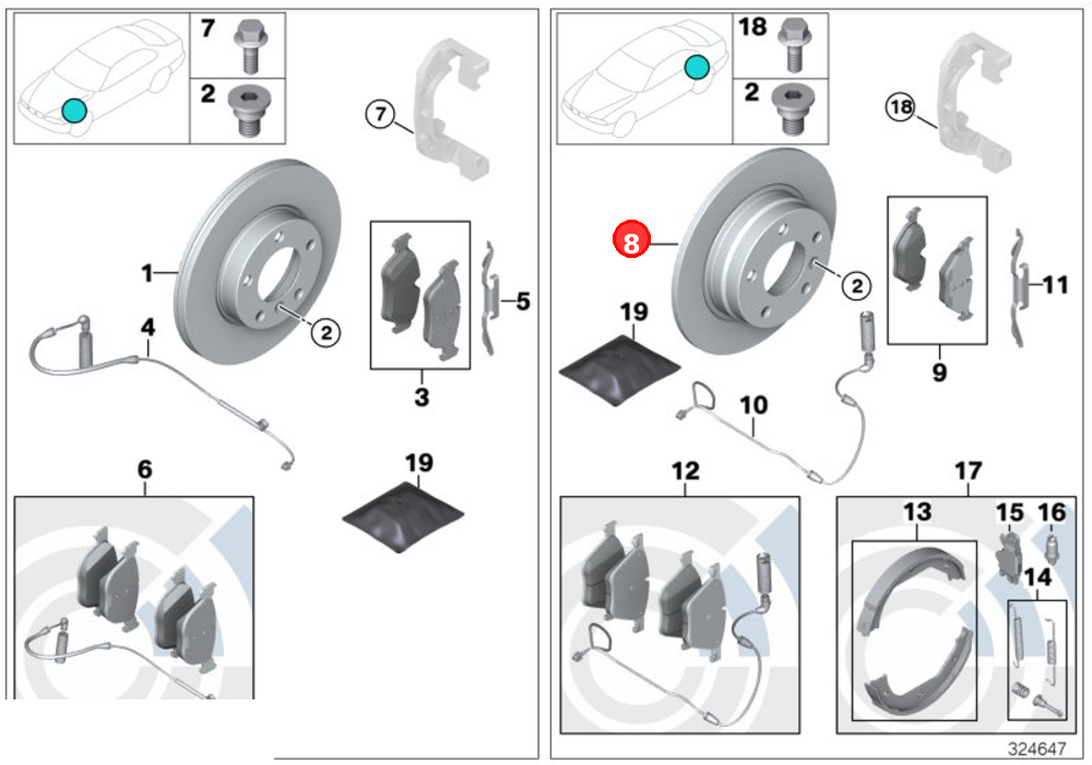 Brake disc OE 34216855002