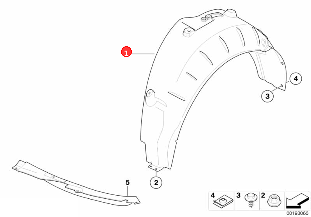 Cover, wheel housing, rear right OE 51717059382