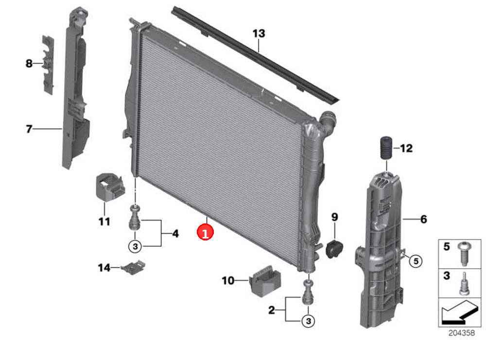 Radiator OE 17117553111