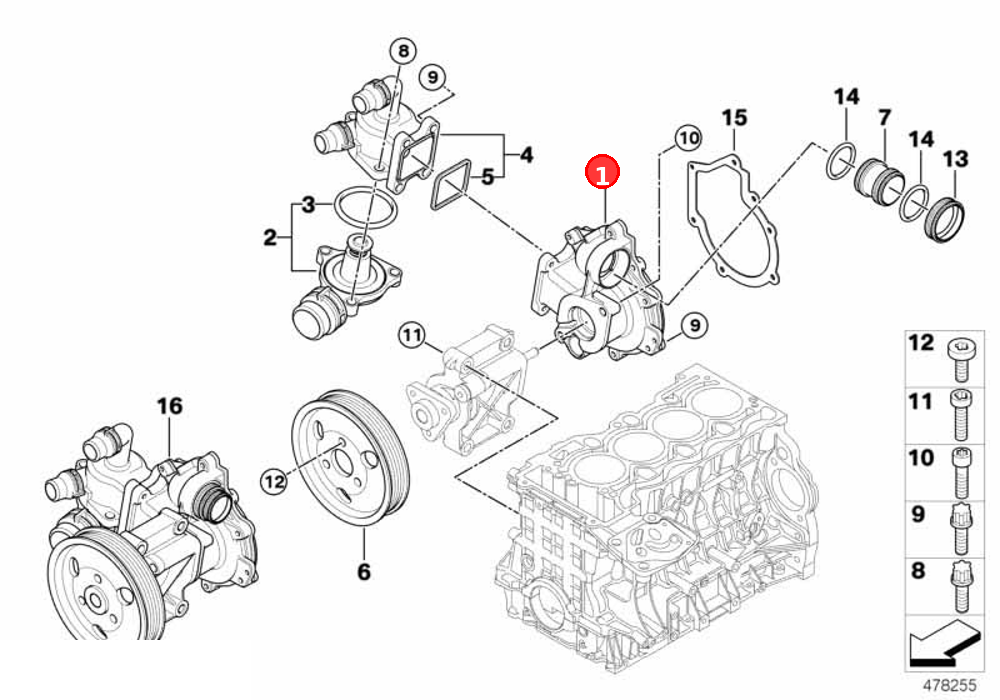 Water pump OE 11517515778