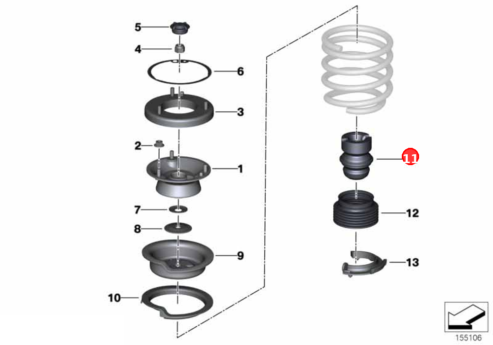 Additional damper, front OE 31336771352