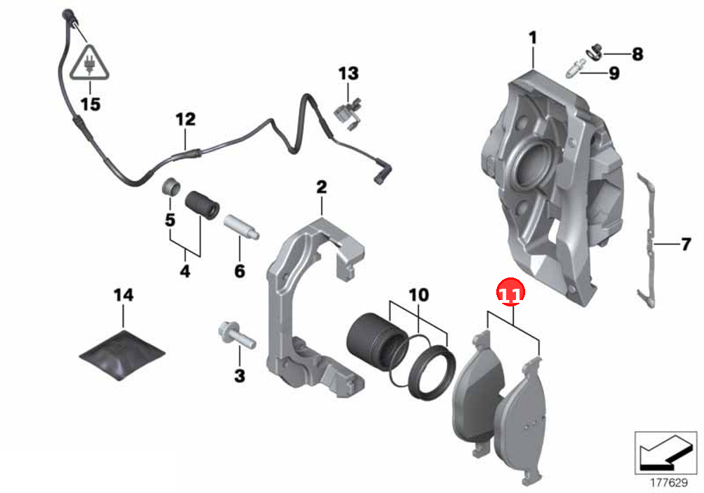Repair kit, brake pads OE 34118847063