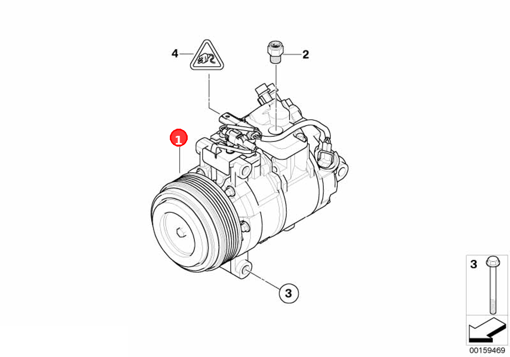 A/C compressor with magnetic coupling OE 64526987862