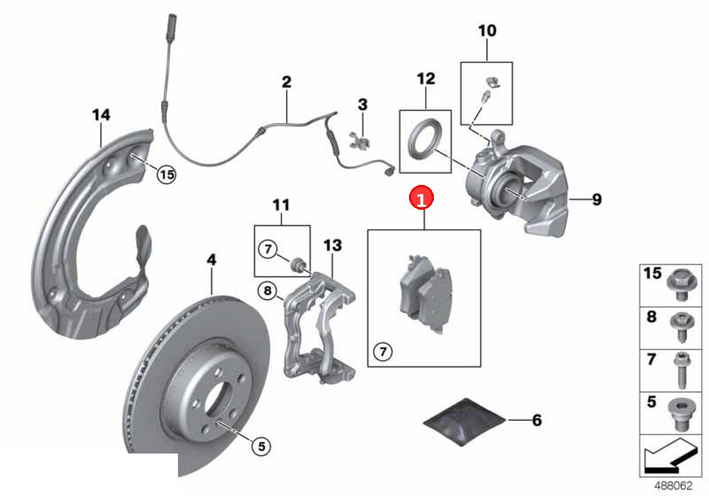 Repair kit, brake pads asbestos-free OE 34106884492