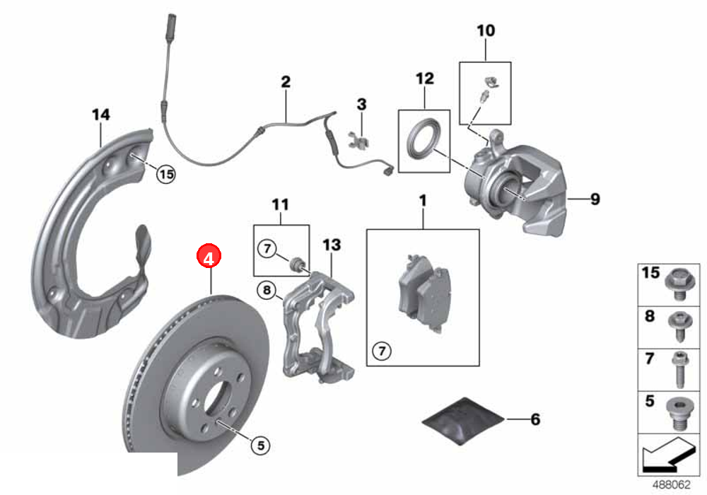 Brake disc, lightweight, ventilated OE 34116860907