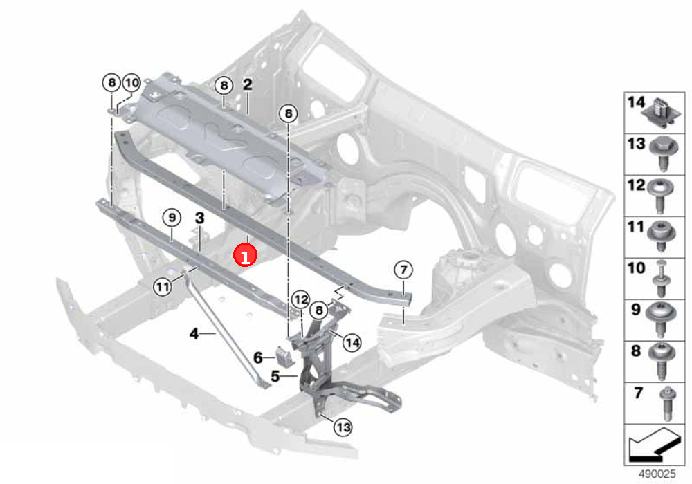 Connection, rear top OE 51647400109