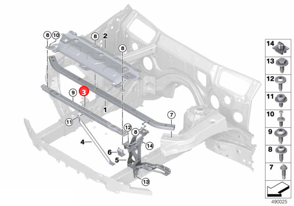Connection, front top OE 51647400111