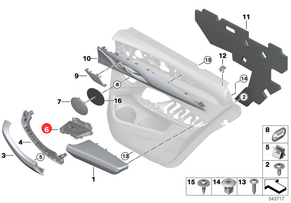 Trim, switch, power window, left OE 51427471103
