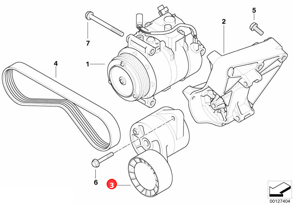 Adjusting pulley OE 11287512758