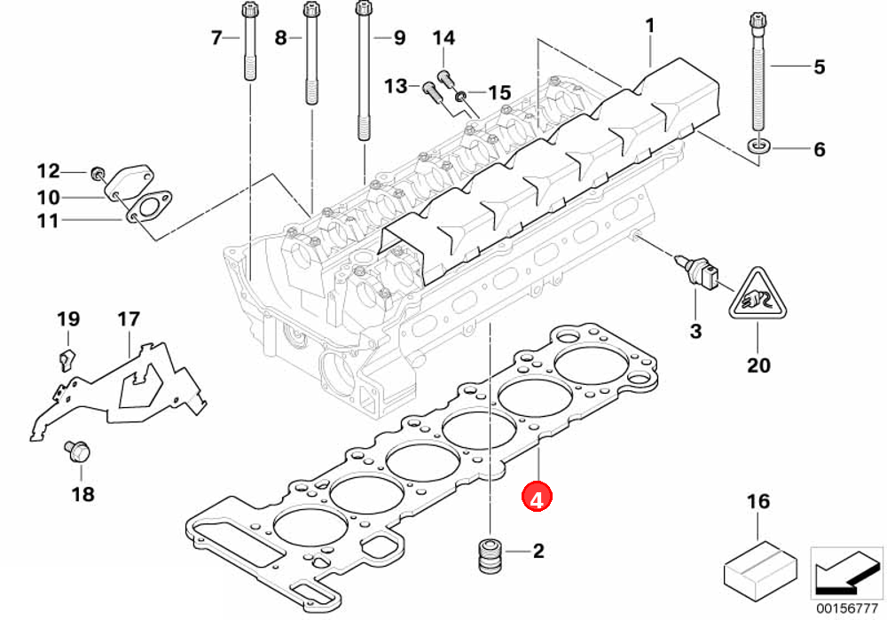 Cylinder head gasket asbestos-free OE 11127501305
