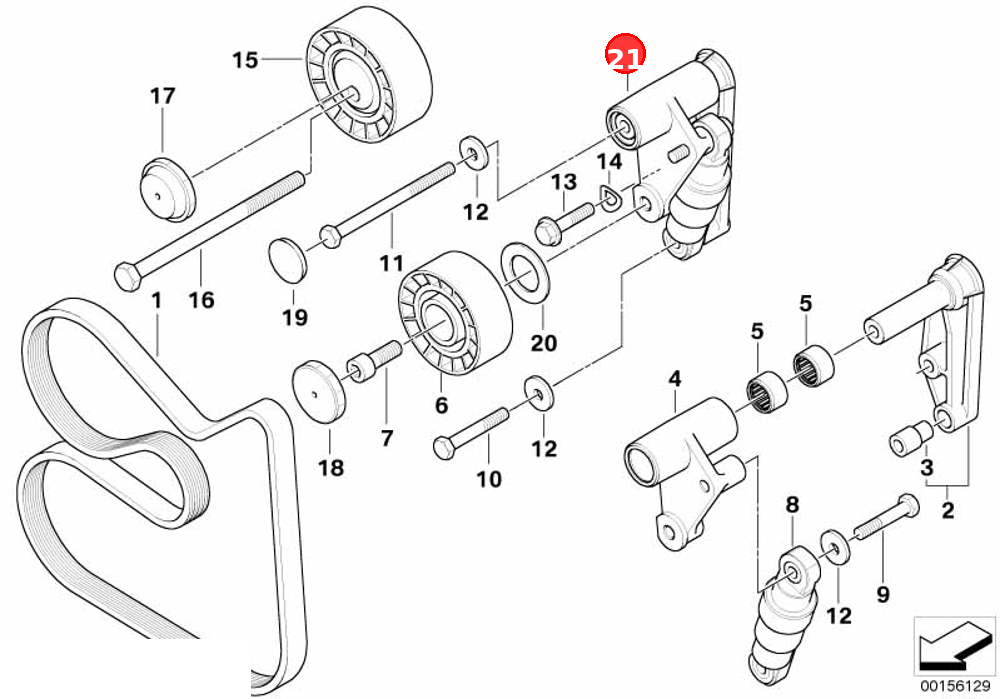 Complete hydraulic belt tensioner OE 11287838797