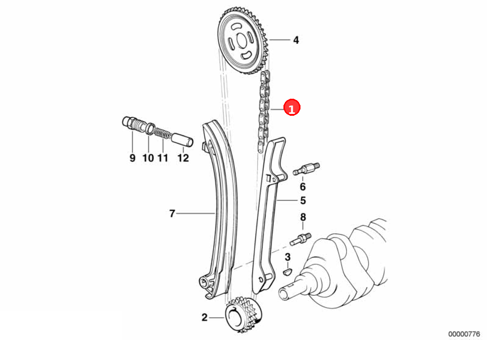 Timing chain OE 11311432176