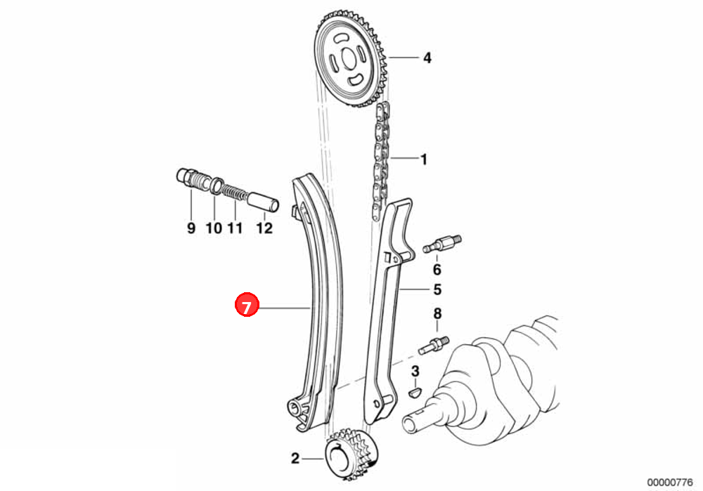 Chain tensioner OE 11311703717