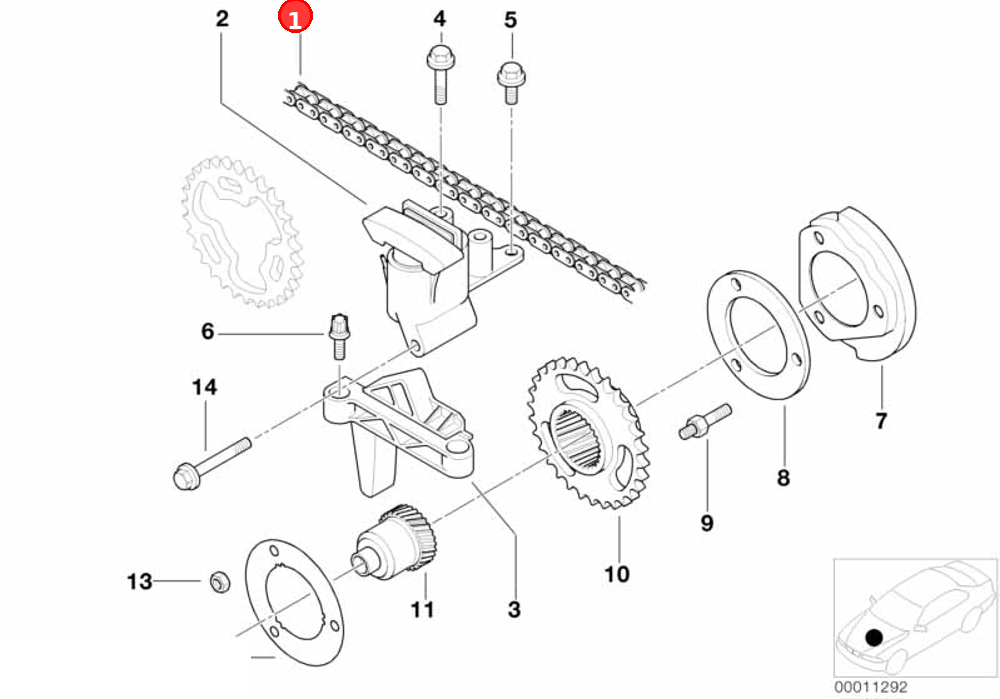 Timing chain OE 11311432177