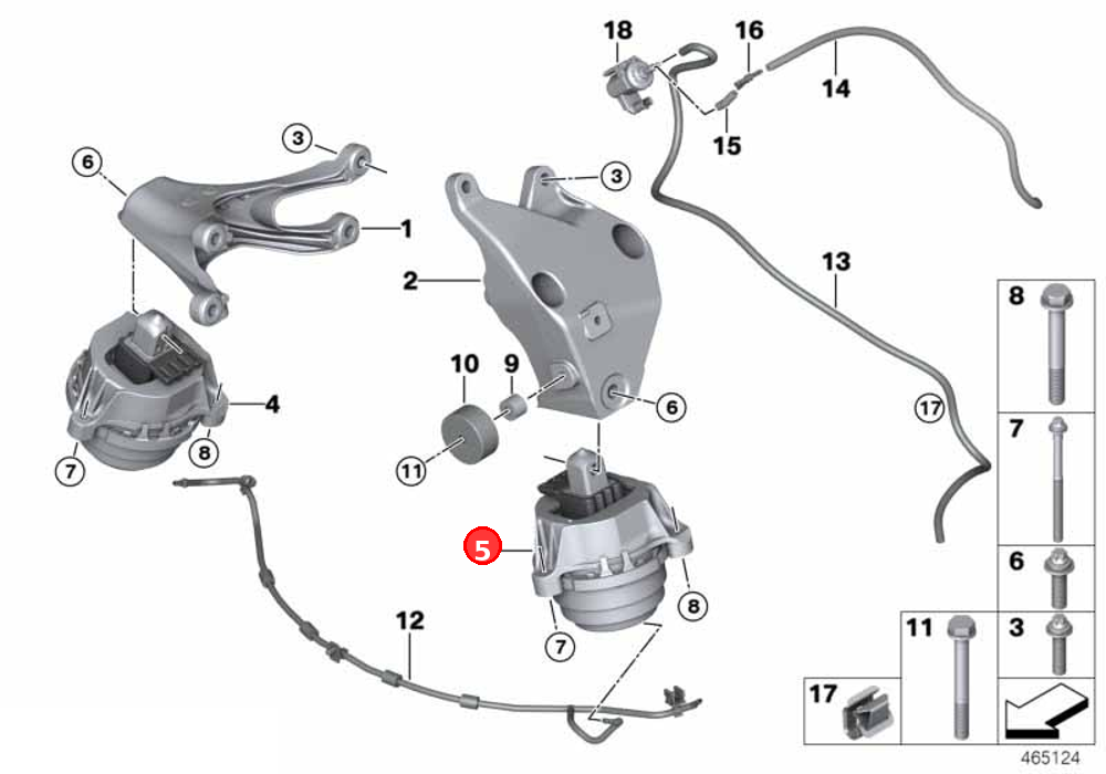 Engine mount, left OE 22116860477