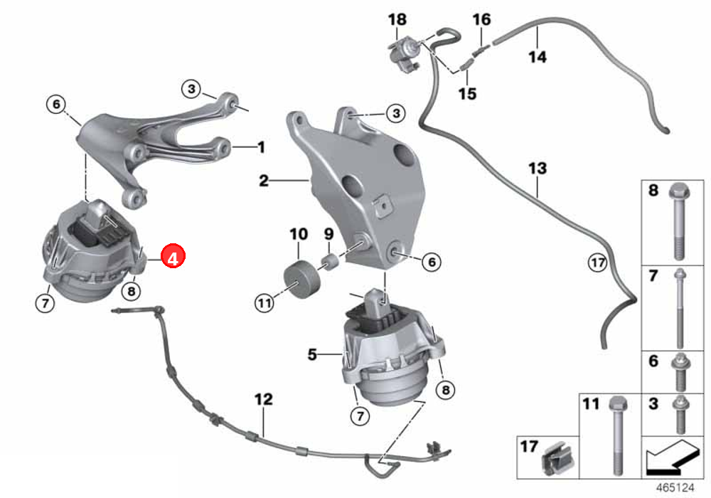 Engine mount, right OE 22116860478