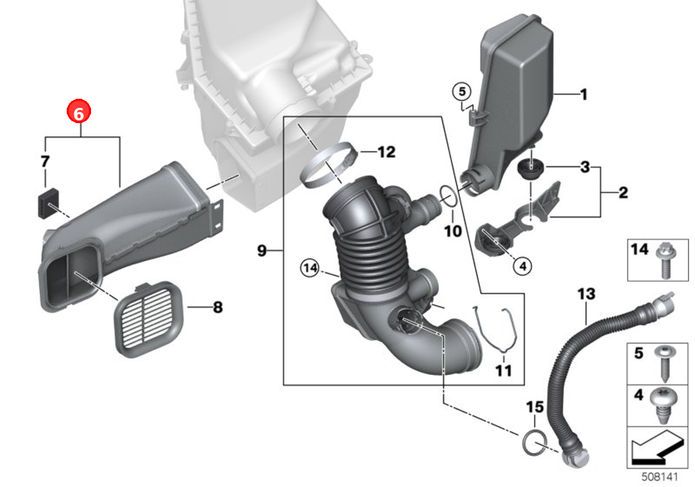 Intake duct OE 13717643299
