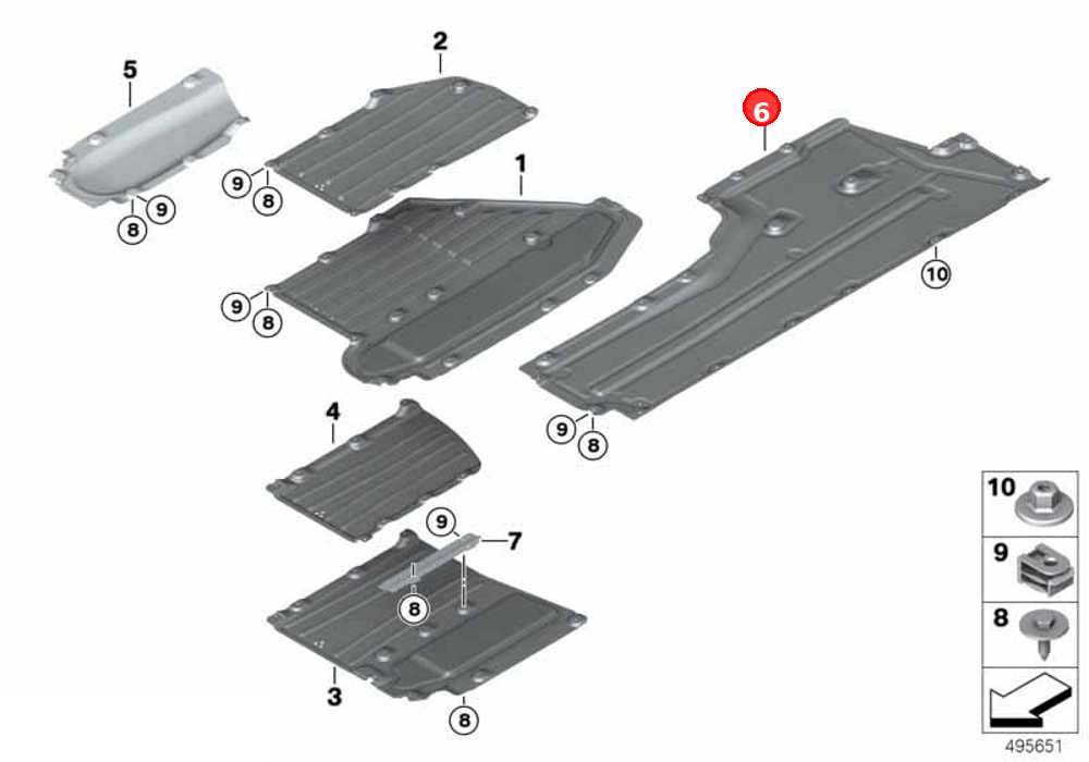 Underbody panelling, side left OE 51757340175