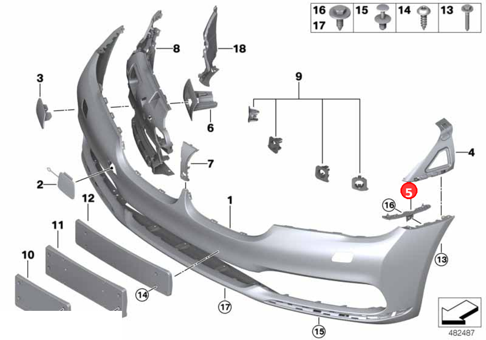 Guide, right bottom OE 51117357200