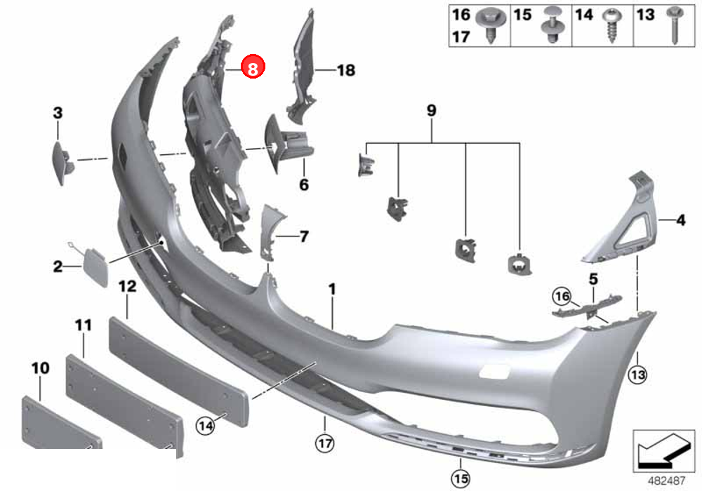 Support, fog lamp right OE 51117357230