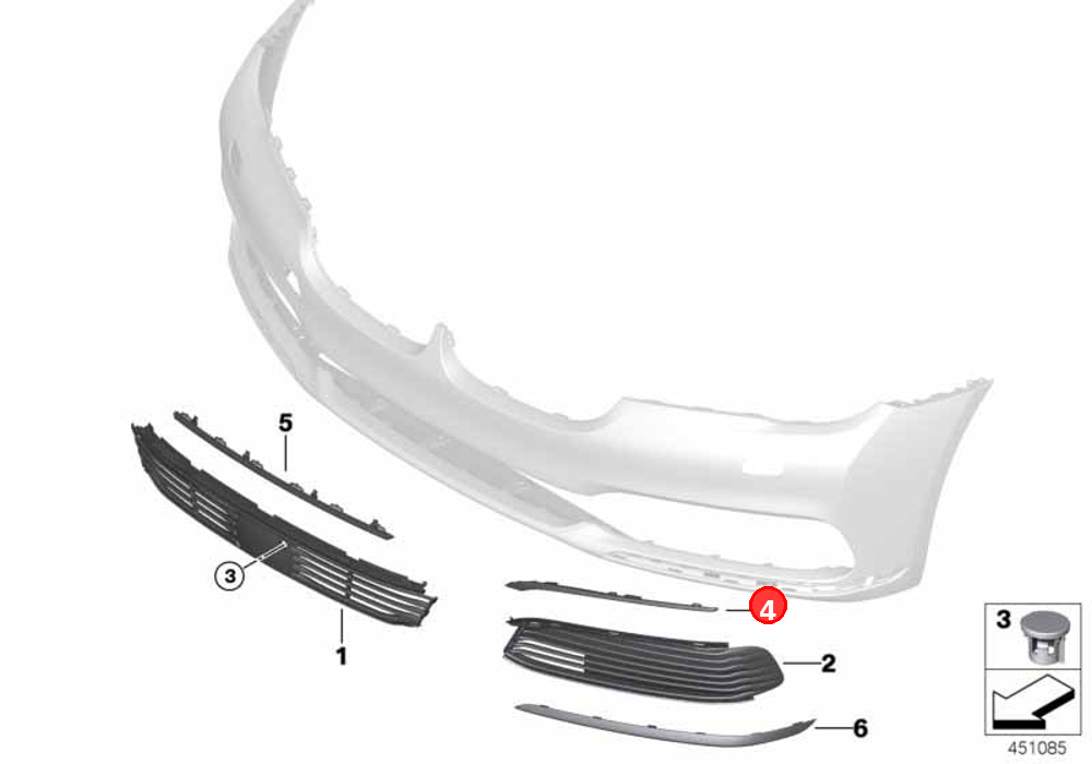 Protective strip, top right OE 51117369894