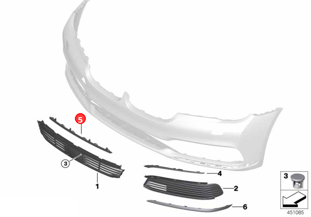 Bumper guard, centre OE 51117369897