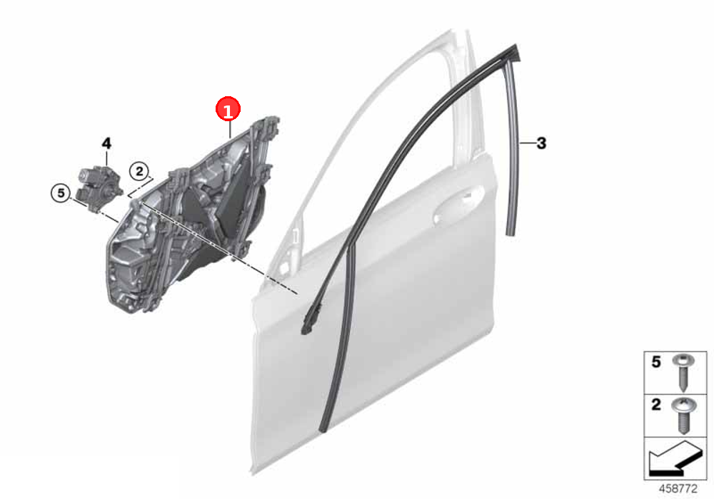 Carrier, door front left OE 51337422879