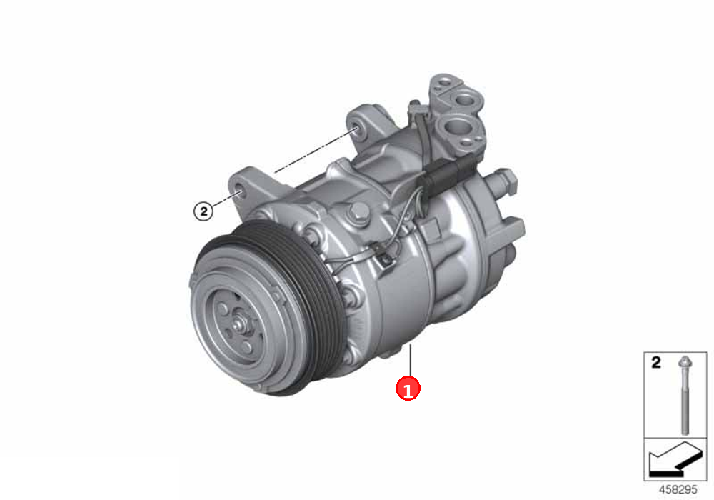 A/C compressor without magnetic coupling OE 64525A58A56