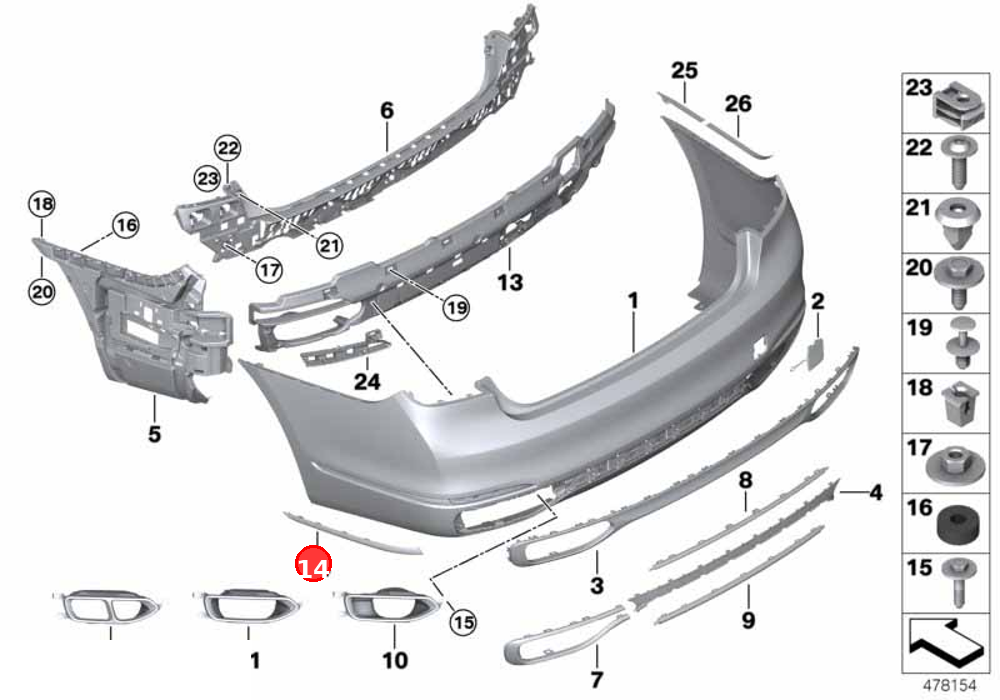 Moulding rocker panel rear left OE 51127365559