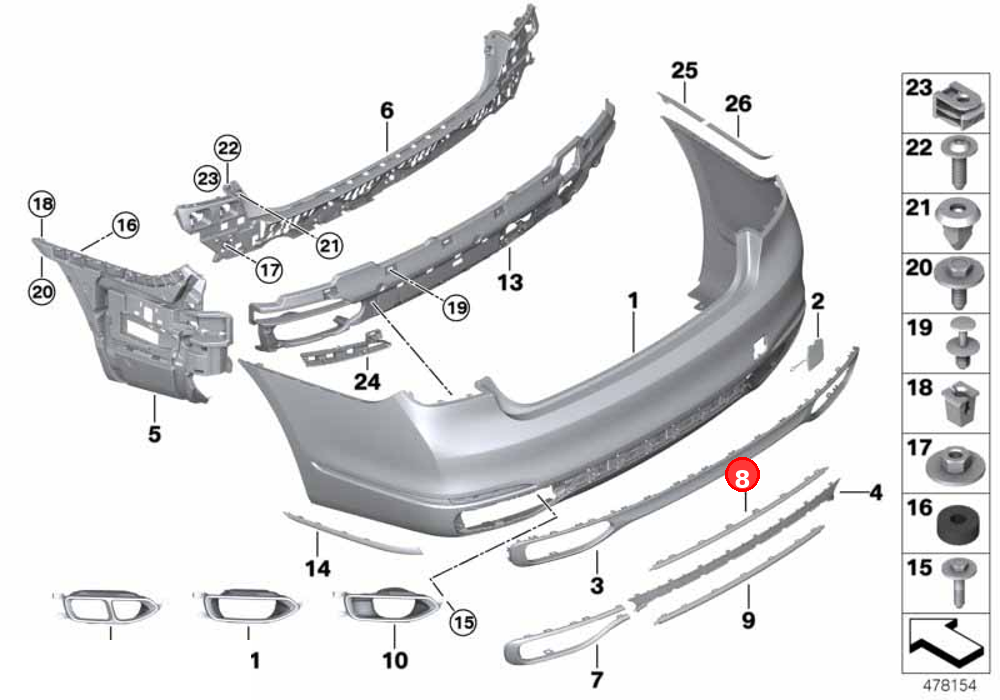 Bumper guard, centre OE 51127369915
