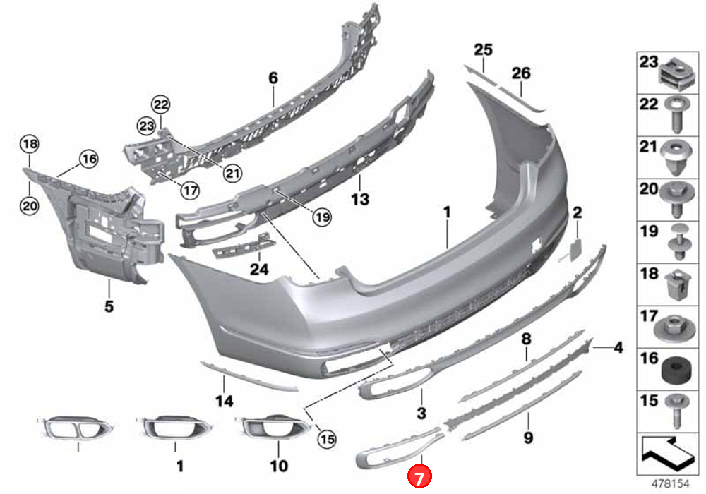 Rubber strip left OE 51127369919