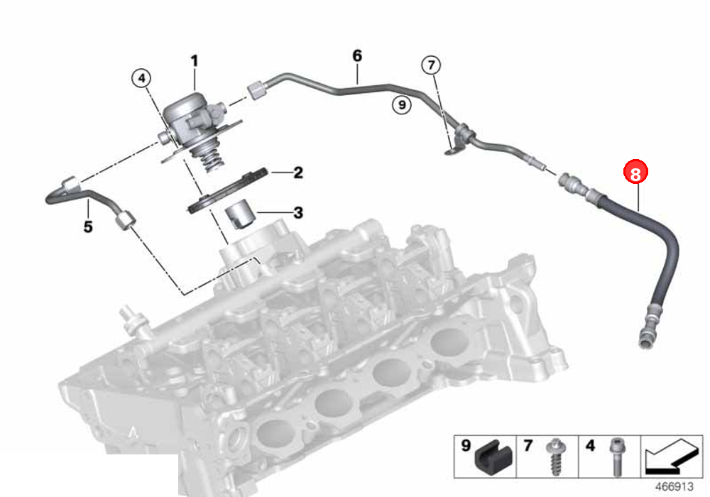 Fuel hose OE 13538635510