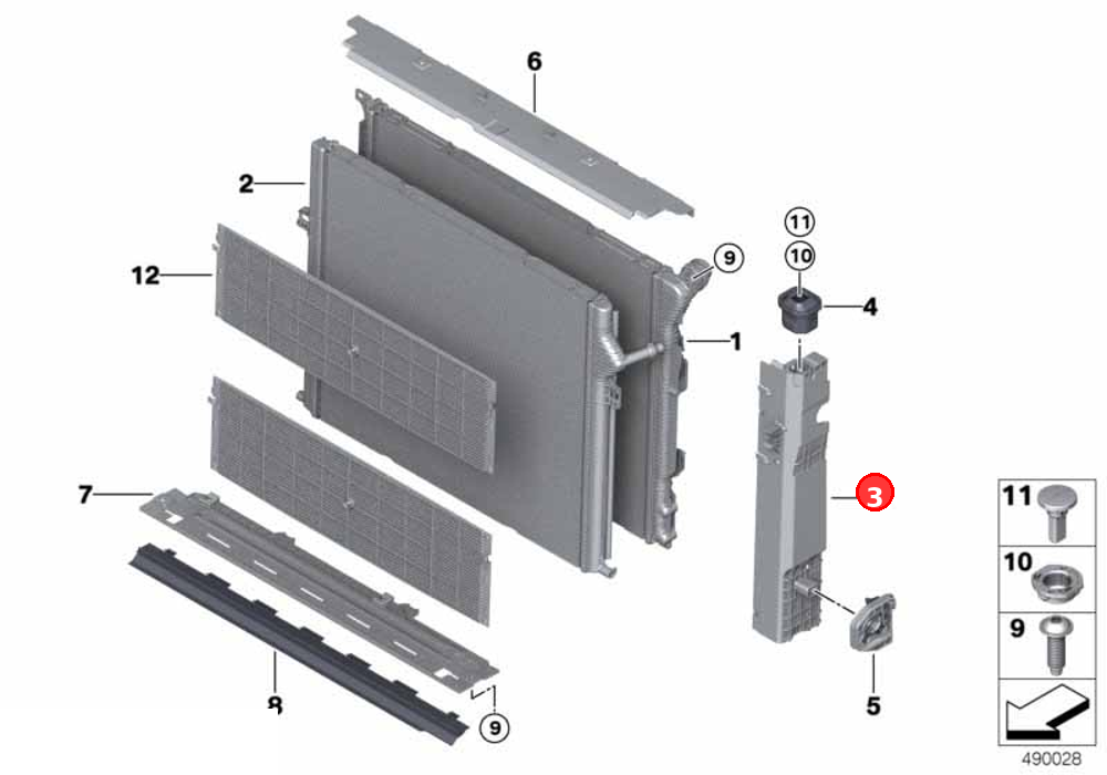 Module carrier, right OE 17119487033