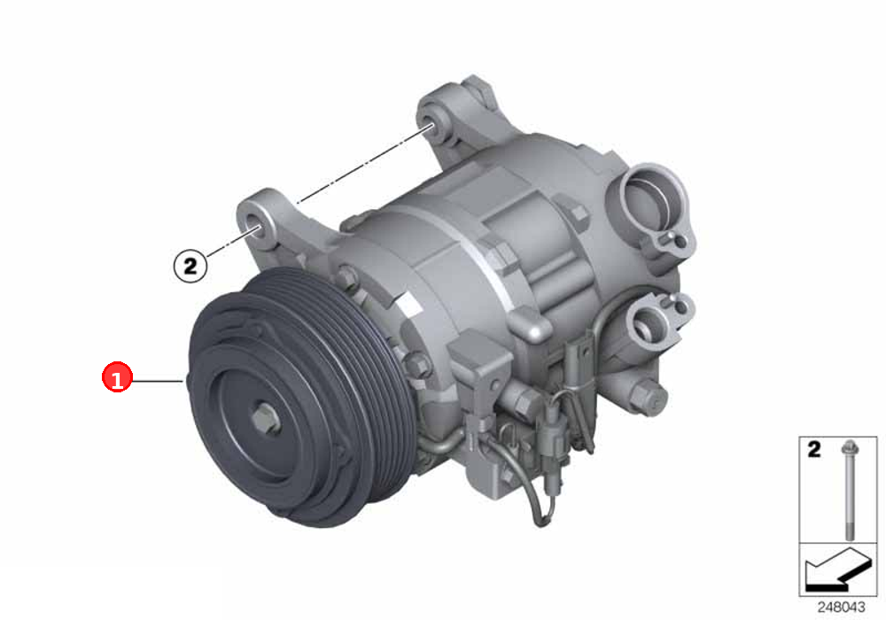 A/C compressor without magnetic coupling OE 64506805025