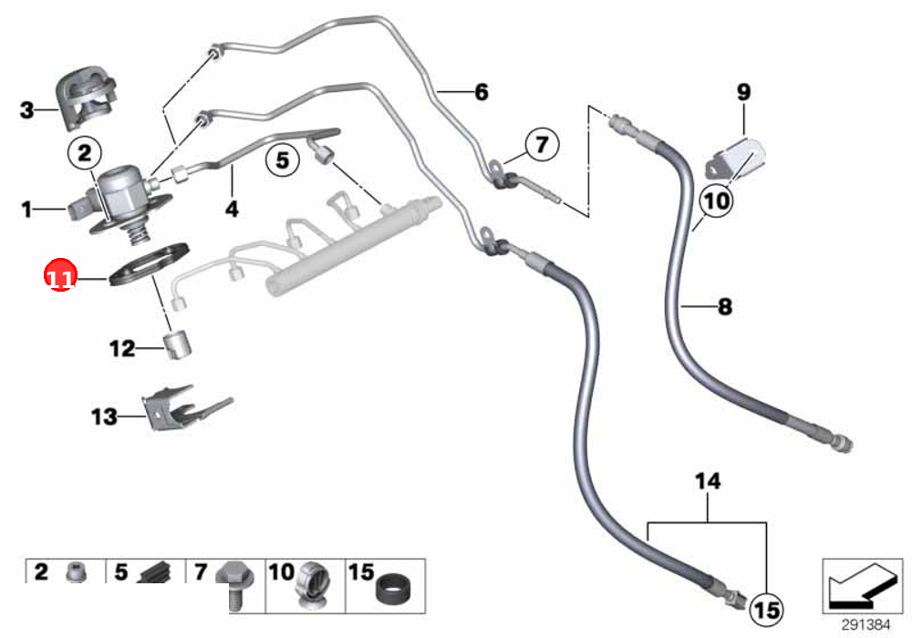 Profile-gasket OE 11127588416
