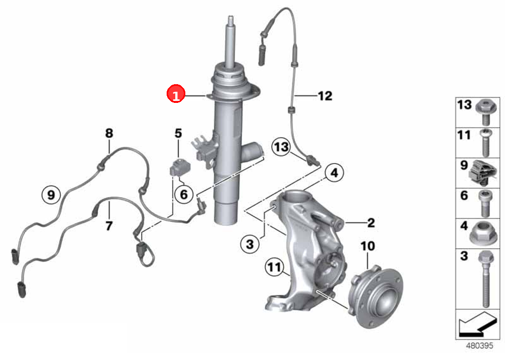 Front right spring strut OE 37116864752
