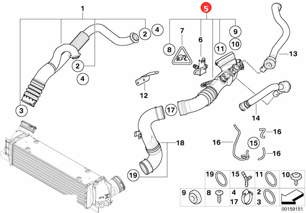 Charge-air duct OE 13717590306