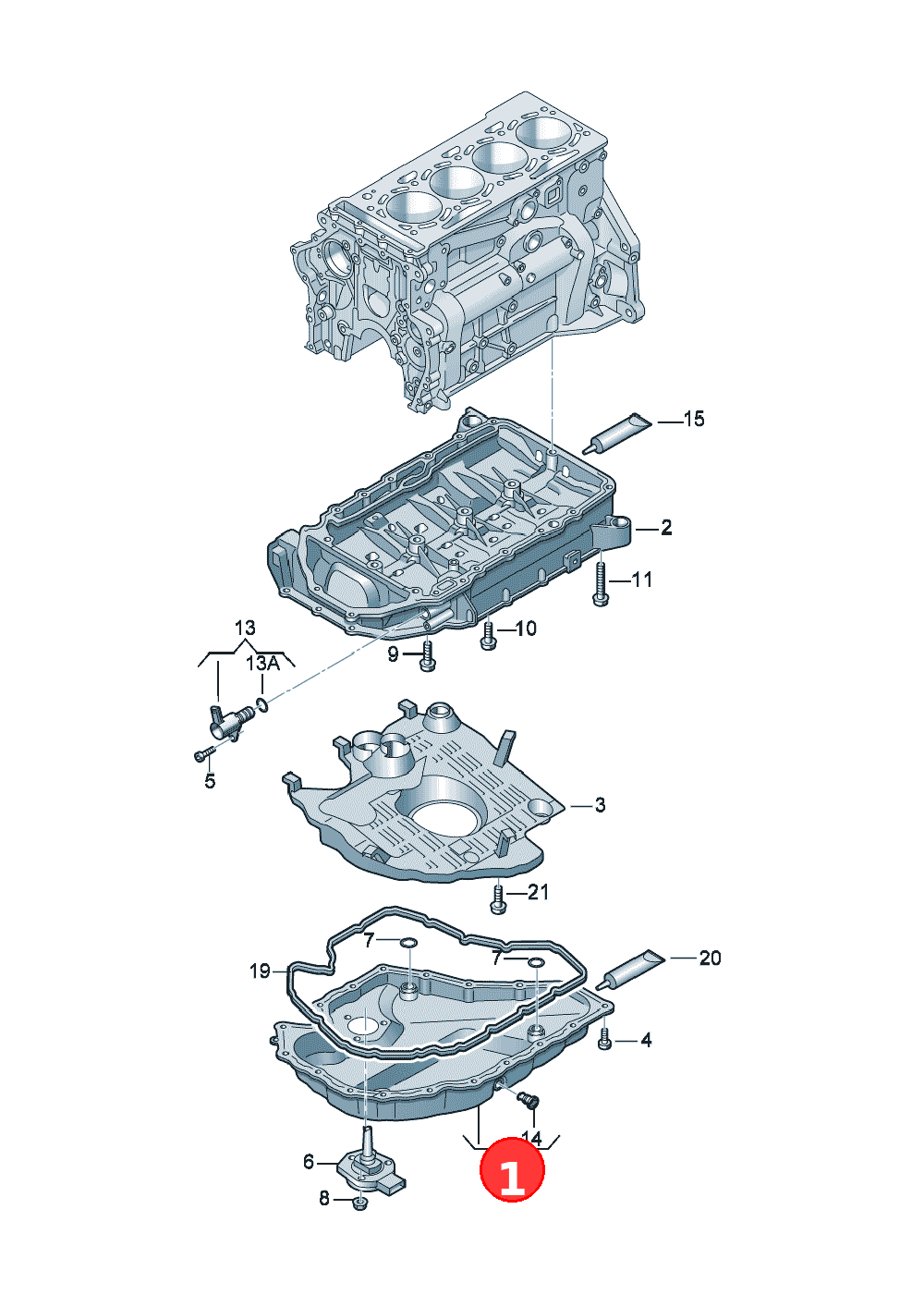 oil sump-lower partD - 10.06.2015>> - 13.05.2019 OE 06K103600R