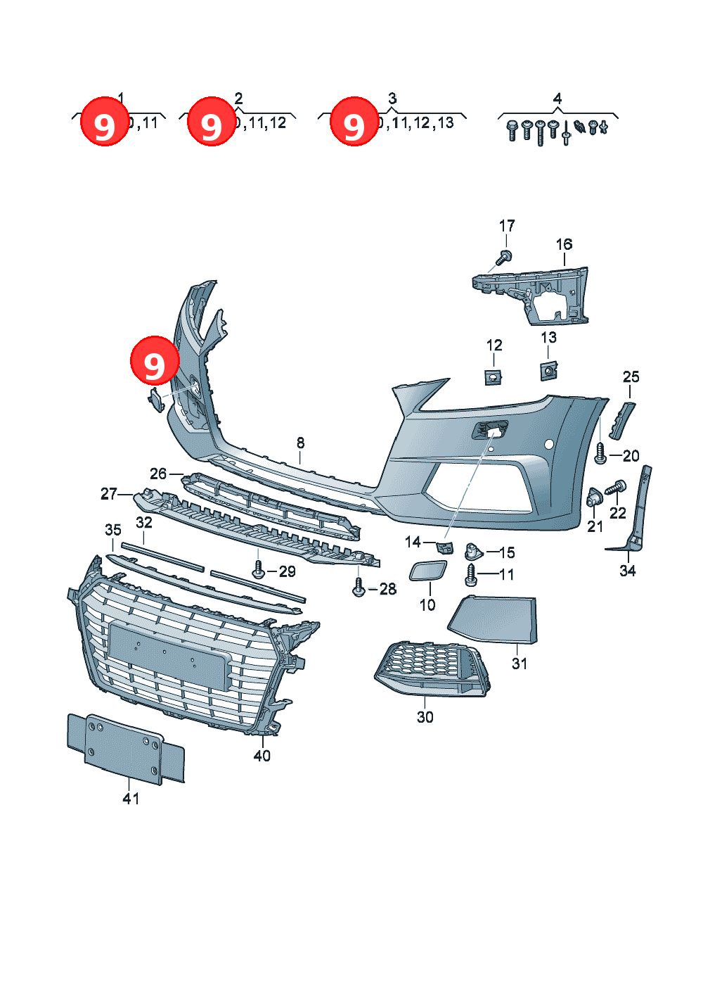cover for towing eye OE 8S0807241A